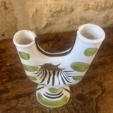 REVERNAY. Barbotine vase sculpture 1970s h 25cm