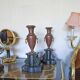 Antique Vases In Griotte Marble And Black Marble, Grand Tour, 19th Century
