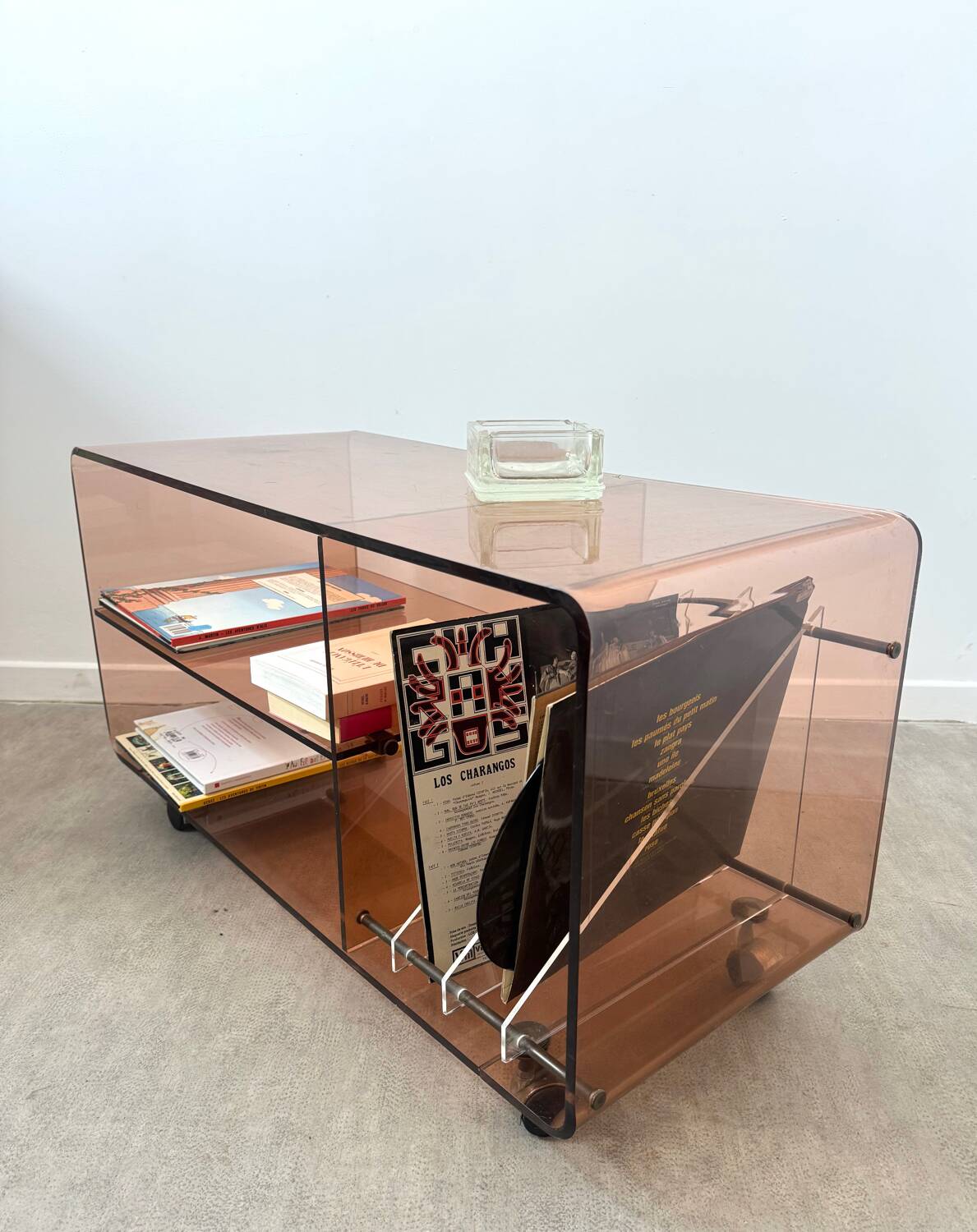Storage furniture - vinyls in smoked Plexiglas by Michel Dumas
