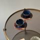 Rolling dessert trolley in brass and smoked glass, 1960