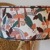 Scandinavian style fabric lampshade table lamp on sandstone base