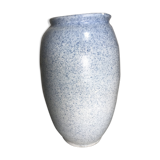 Vase céramique signé jb bleu & blanc style marbre vintage