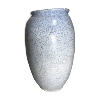 Old ceramic vase signed jb blue - white vintage marble style