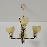 Mid-century Wood Chandelier 1970‘s