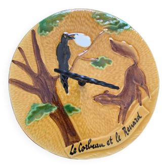 Plateau à fromage vintage, le corbeau et le renard