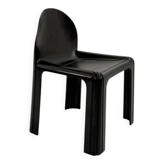 Chaise noire Modèle 4854 Chair par Gae Aulenti pour Kartell, 1970