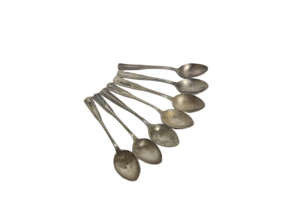Art Deco brass spoons, 1950s, set of 6