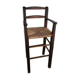 High straw chair for children