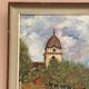 Original Swedish Oil on Panel – “Red Cottages near the Lake” by Unknown Artist 1948 – Vintage & Framed – 63 × 57 cm (24.8" × 22.4")