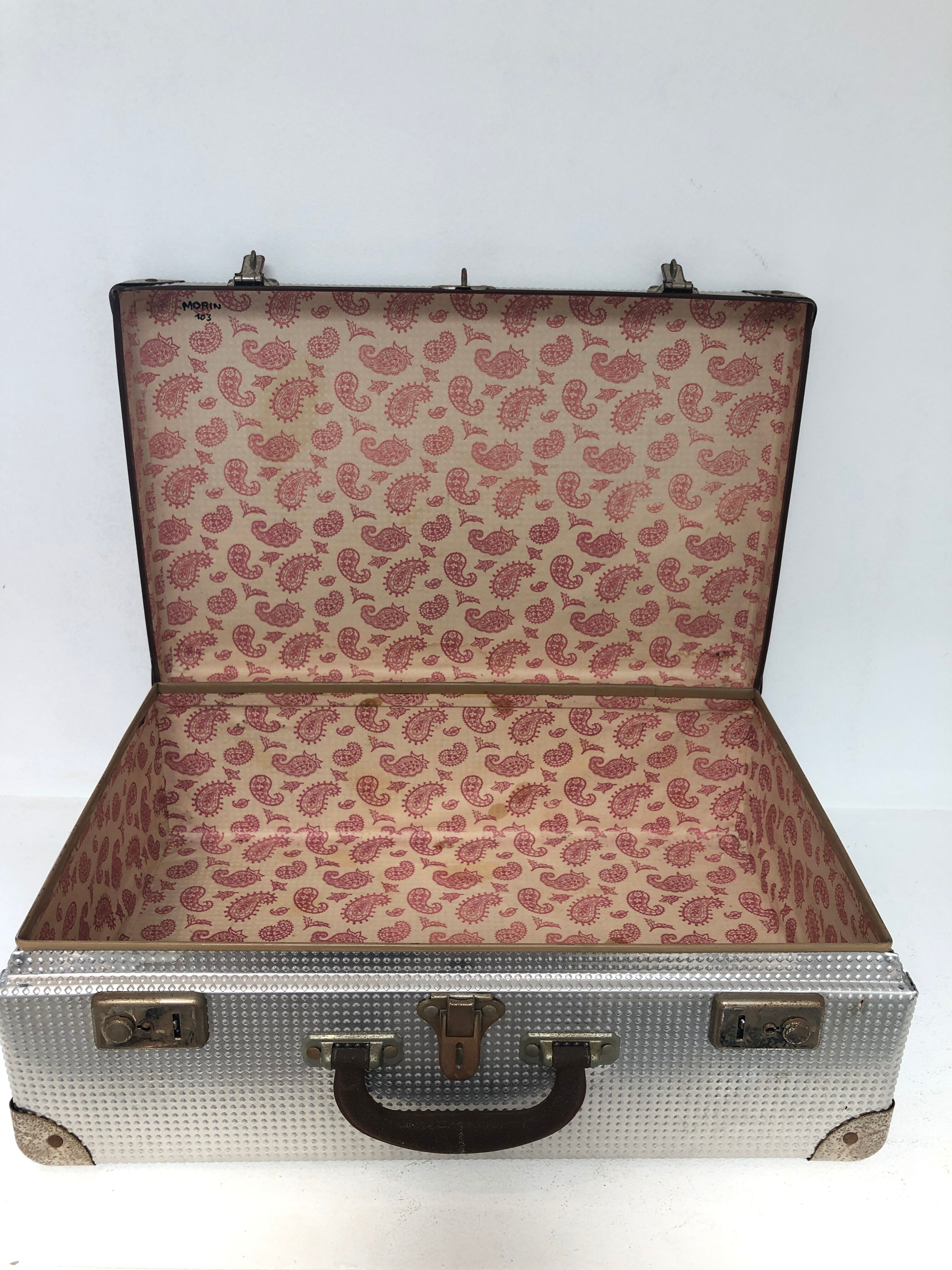 Vintage aluminum suitcase, 1960