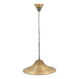 Pencil Split Reed, Rattan, Bamboo & Brass Pendant hanging lamp, Italy, 1970s