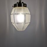Art Deco faceted glass suspension, vintage light fixture with a diamond spirit and é.