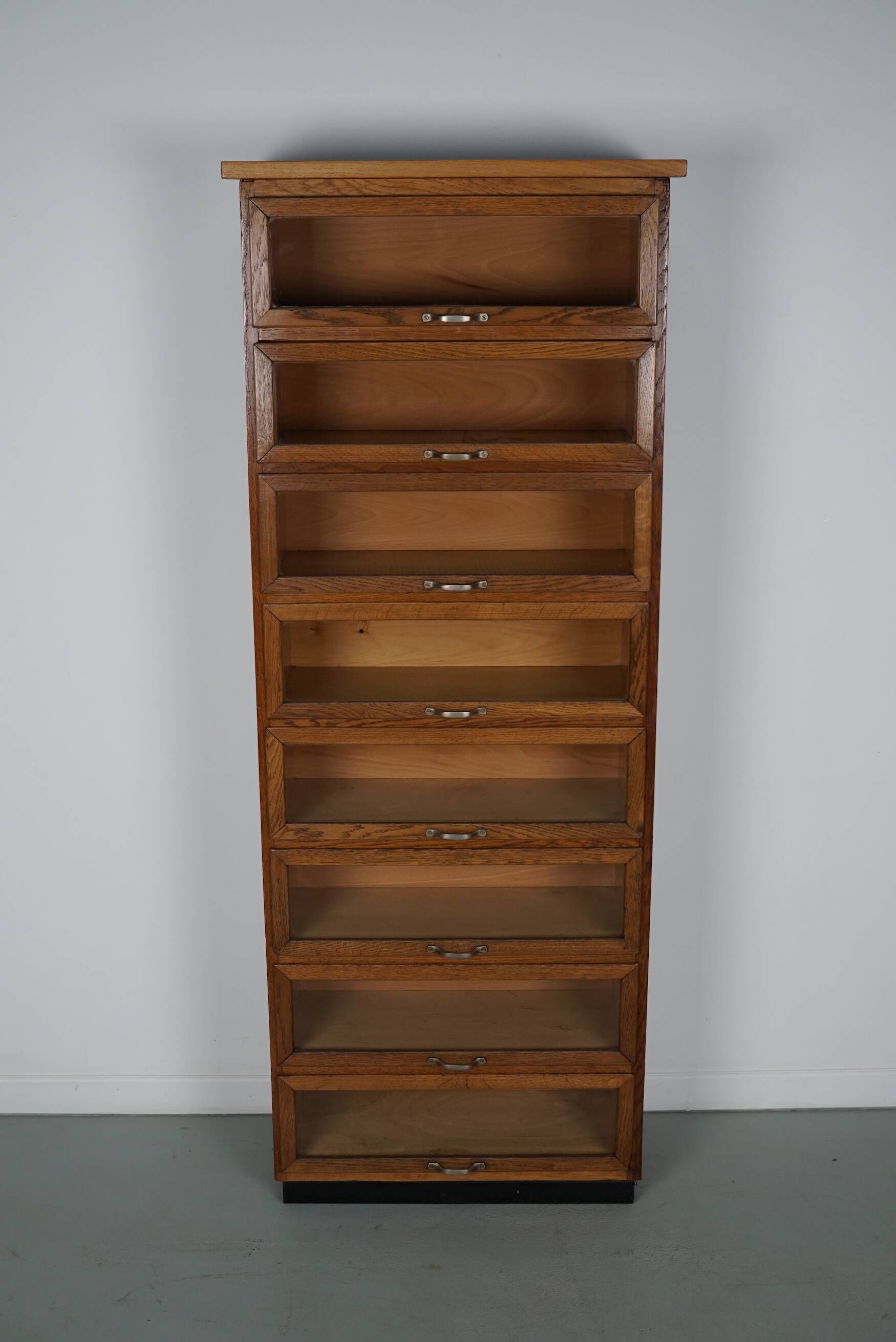 Vintage Dutch Oak Haberdashery Shop Cabinet / Vitrine, 1950s