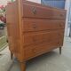 Vintage chest of drawers with tapered legs, 1950s design, 4 drawers.
