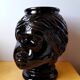 Vase ou cache pot tête de Maure en verre 1970