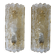 Pair of glass and brass wall lights by Carl Fagerlund for Orrefors.