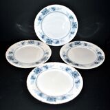 Sarreguemines set of 4 antique Aïda flat plates in earthenware from Sarreguemines U&C 19th century.