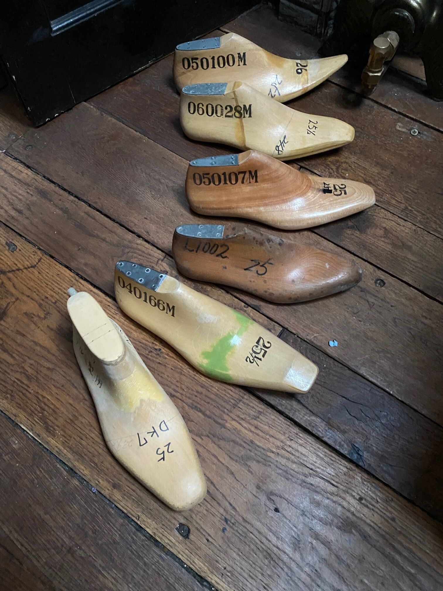 Set of old wooden shoe molds