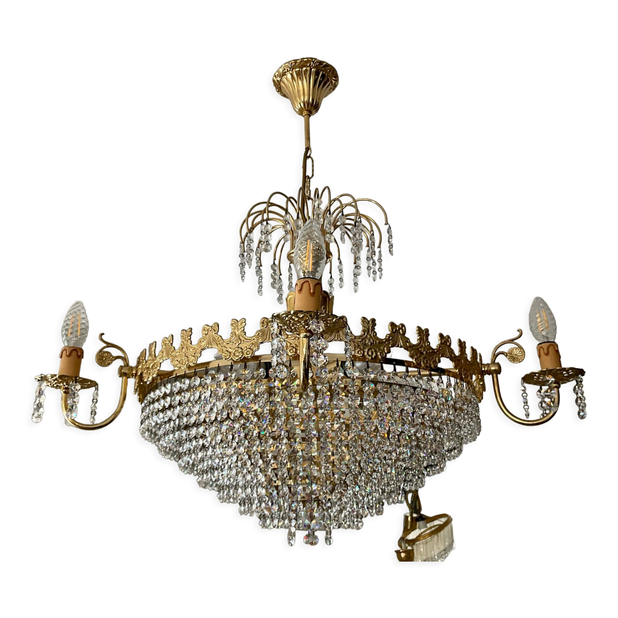 Waterfall chandelier with crystal tassels