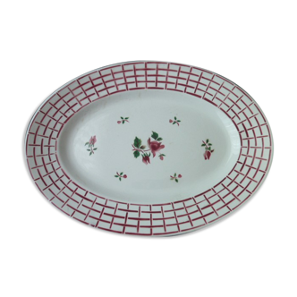 Earthenware dish Digoin Sarreguemines Model Rosa