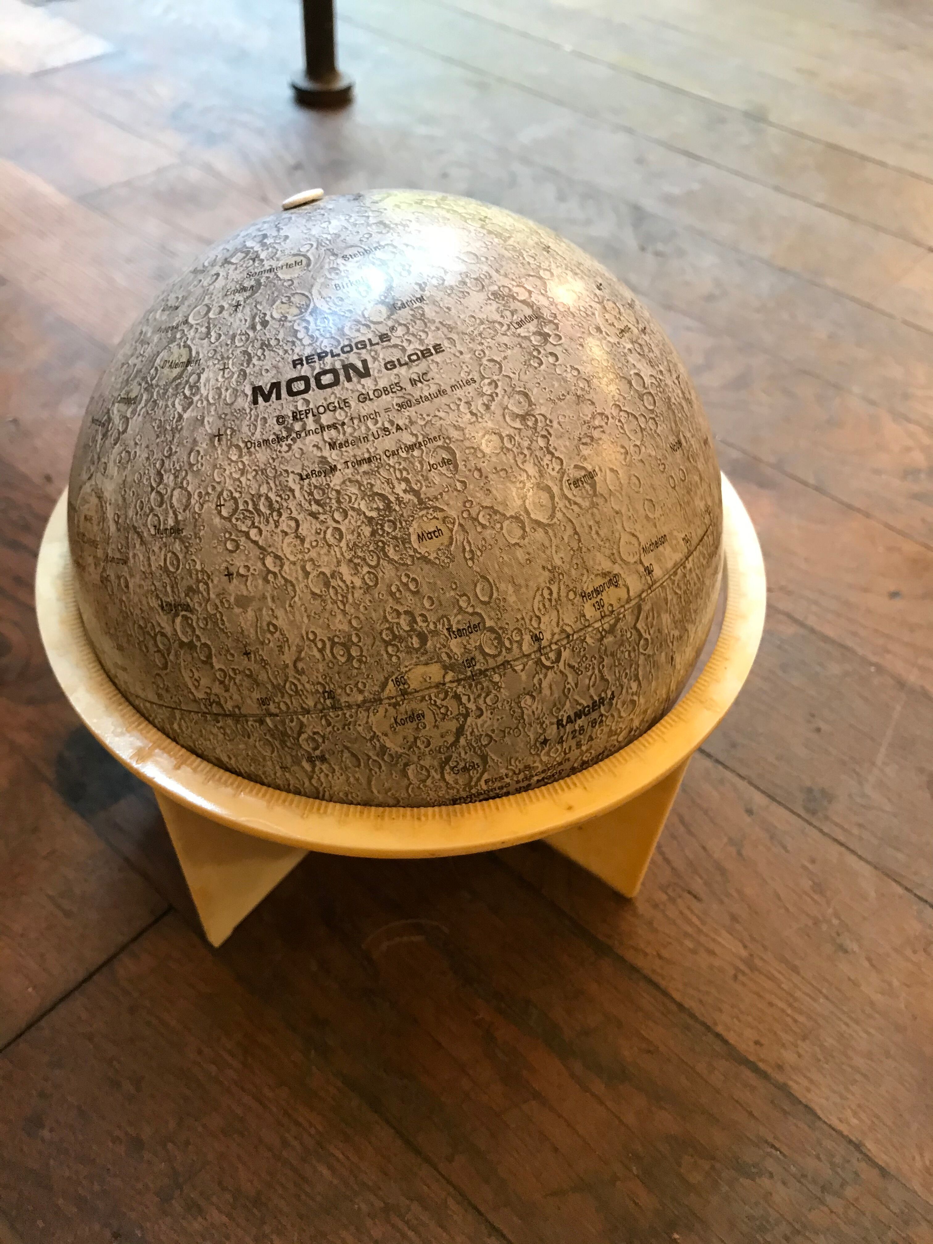 Globe terrestrial moon metal replogle world map 1969