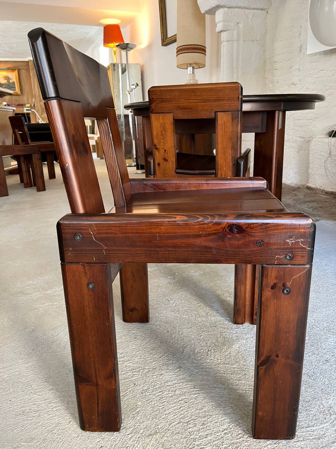 Silvio Coppola Table and 4 Chairs Set 1970