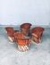 Mexican Art Populaire Artisan Made Leather Table & Chairs by Wim Rietveld, 1970s, Set of 5