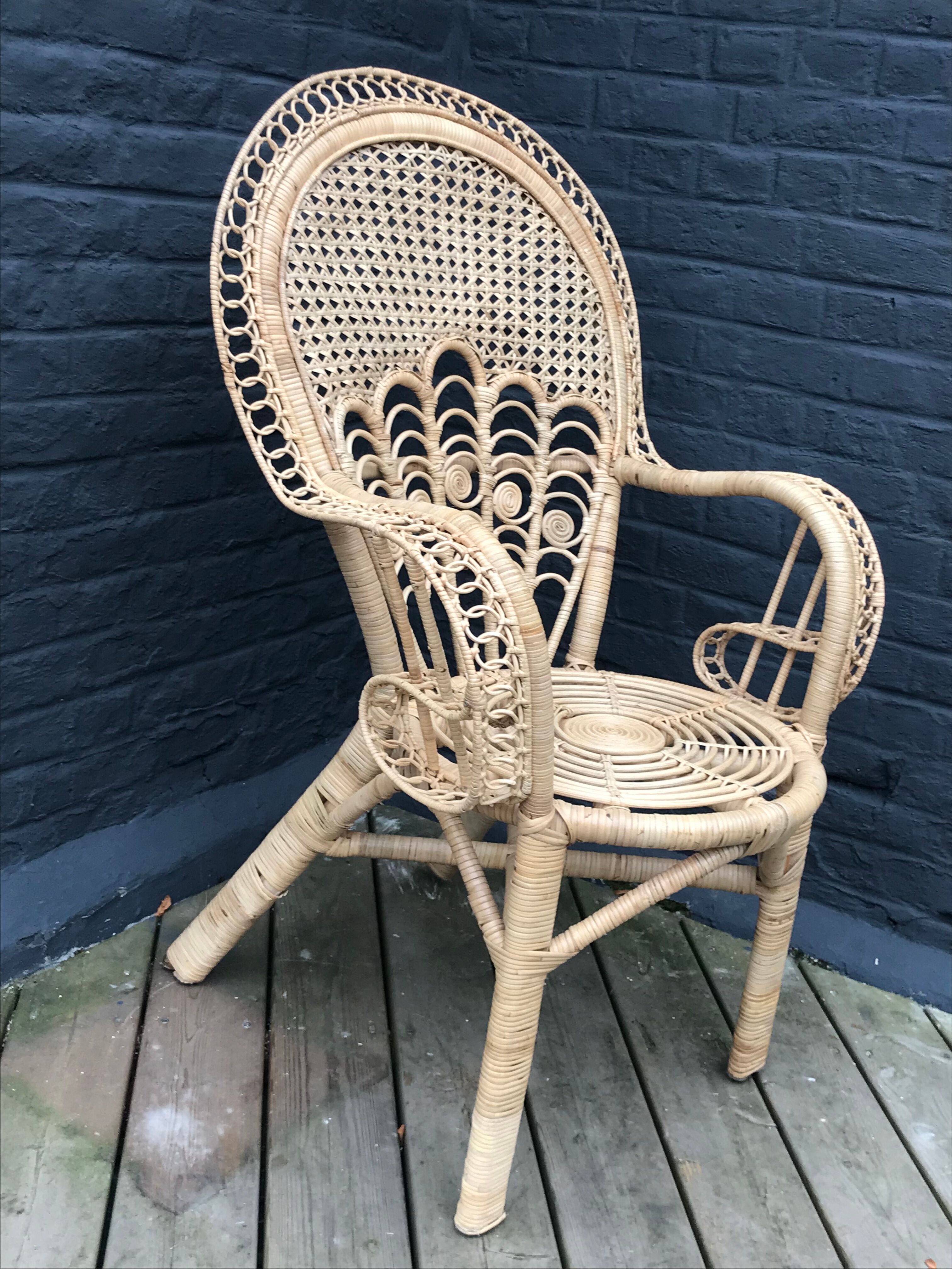 Armchair in rattan spirit "Emanuelle".