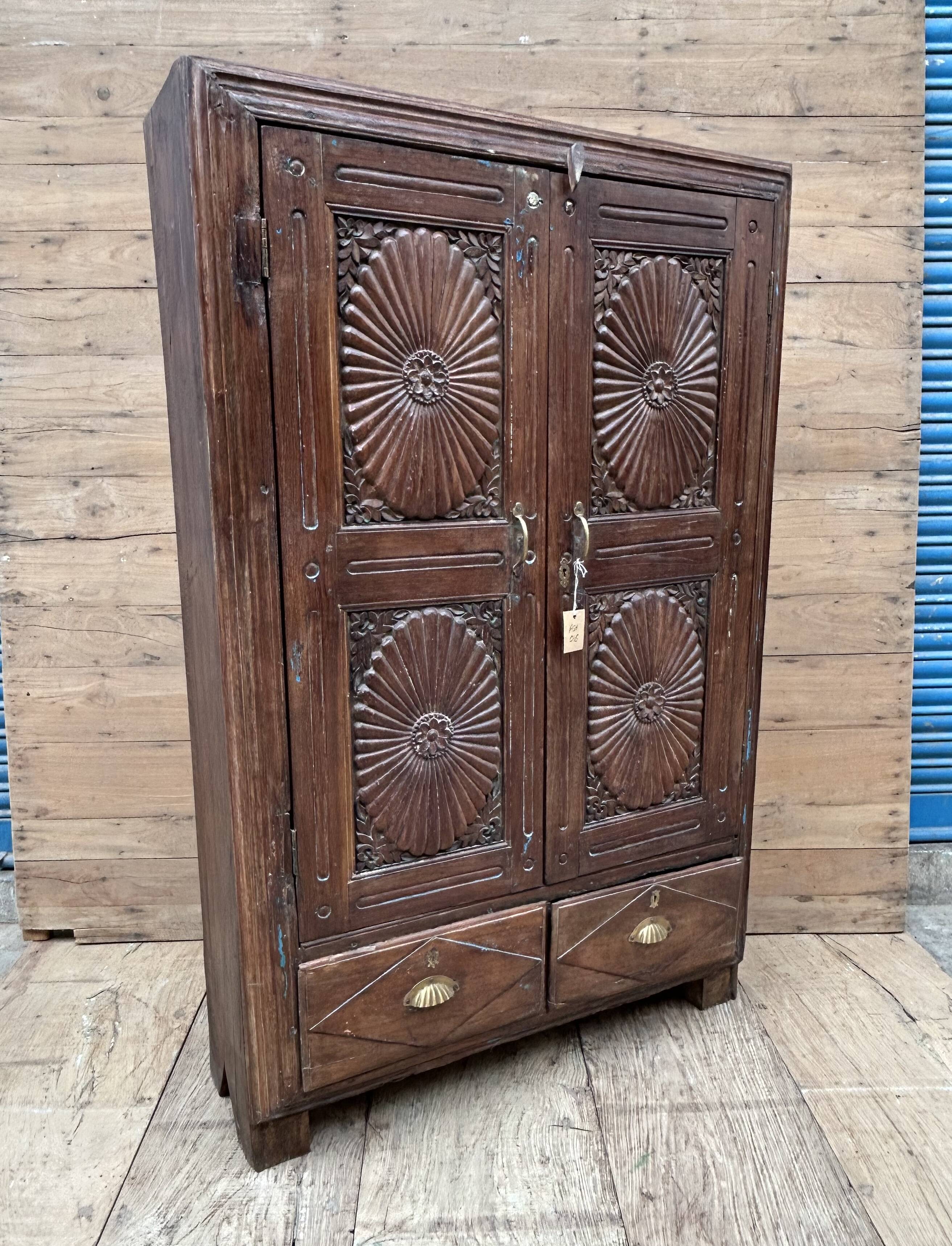 Bikaner wardrobe - Rajasthan, carved from Burmese teak.