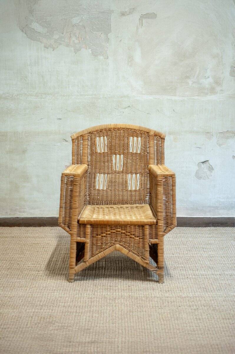 Ascona model wicker chairs by Vivai Del Sud, 1970s, set of 2