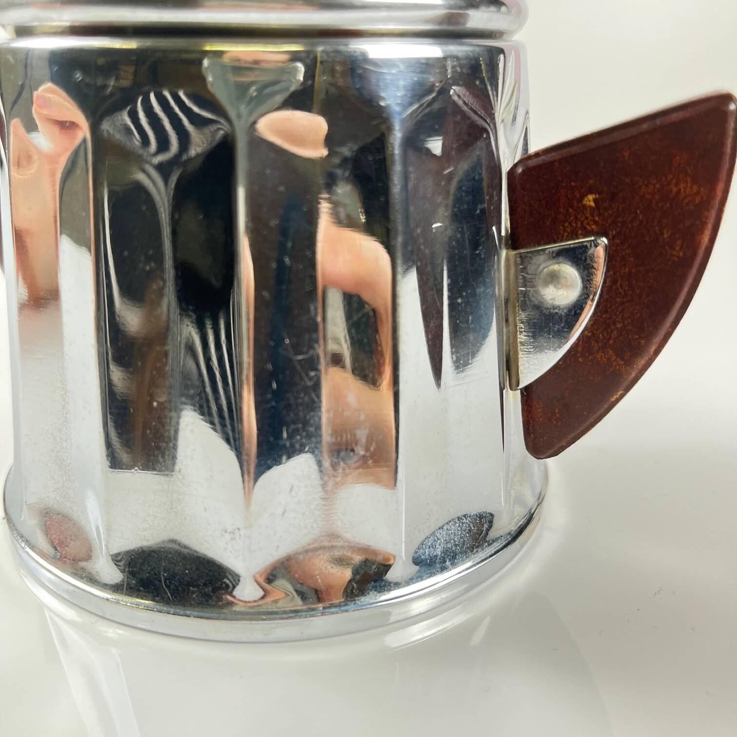 Vintage chrome-plated metal and bakelite coffee set, 1940s/50s