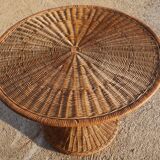 Side table foot Tulip rattan round