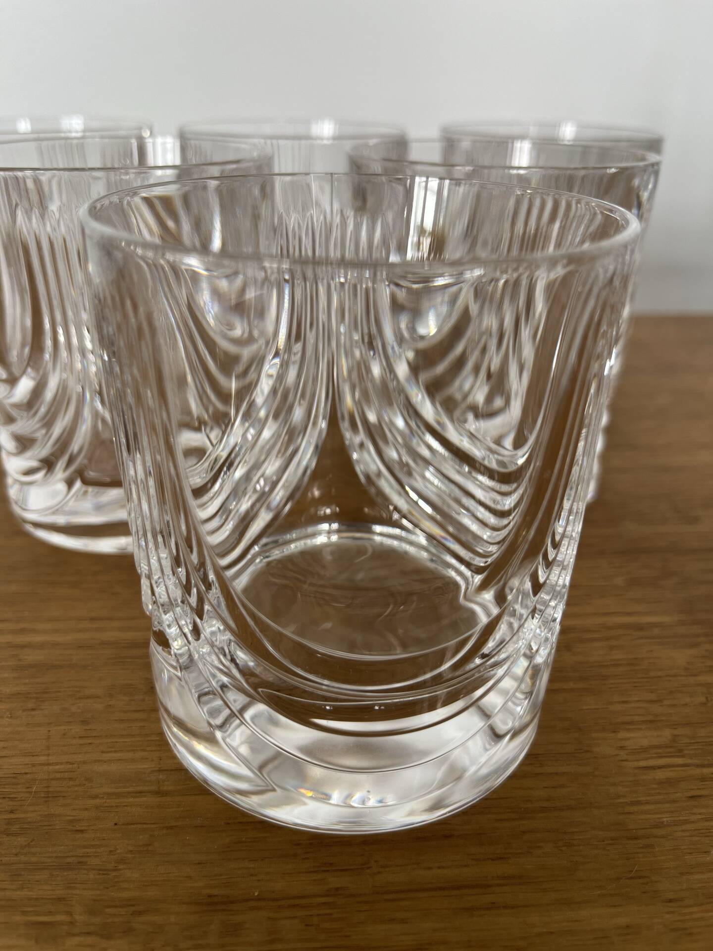 Set of 6 vintage crystal whisky glasses from Royal Cristal Rock.