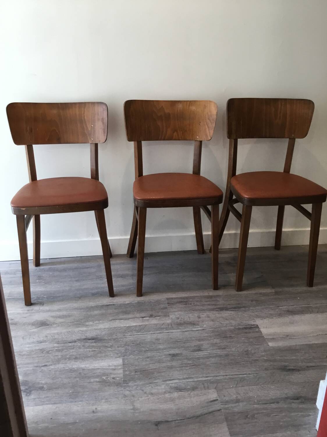 Set of 3 Thonet bistro chairs