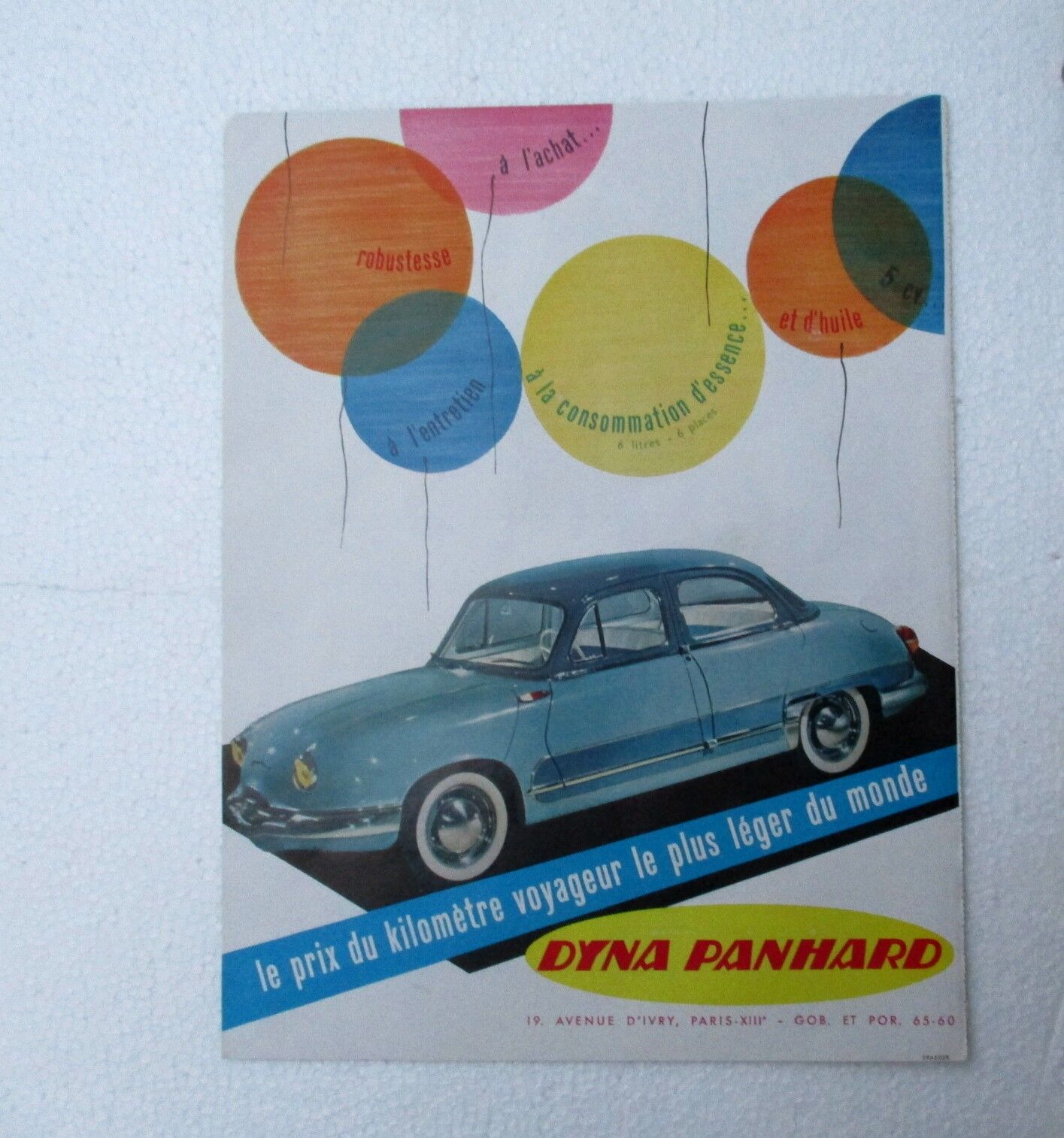 Old advertisement Dyna Panhard 50s