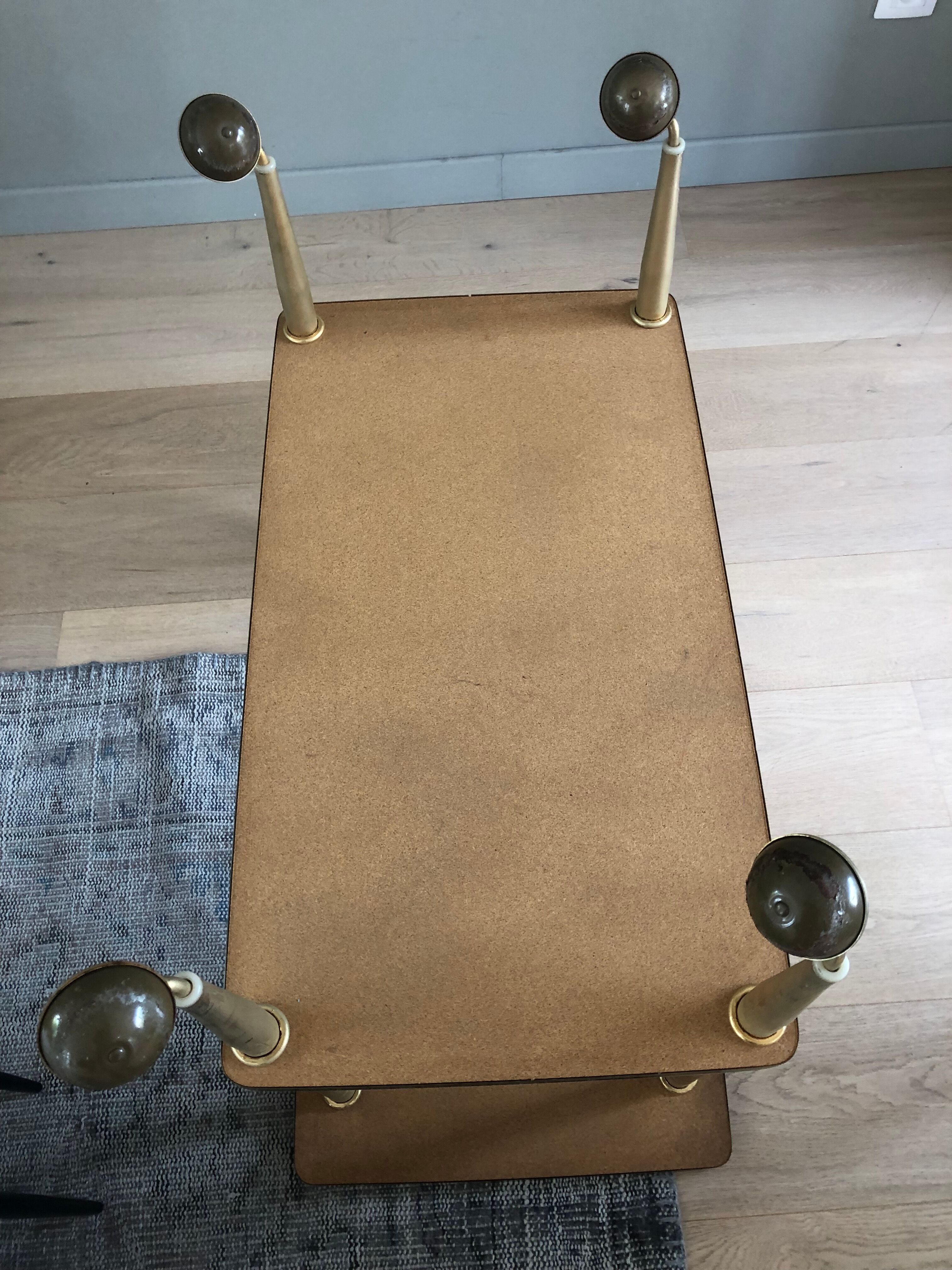 Vintage service table in Formica with wheels