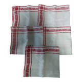 Set of five table napkins made of thick damask cotton with monogram BD 52 X 62.