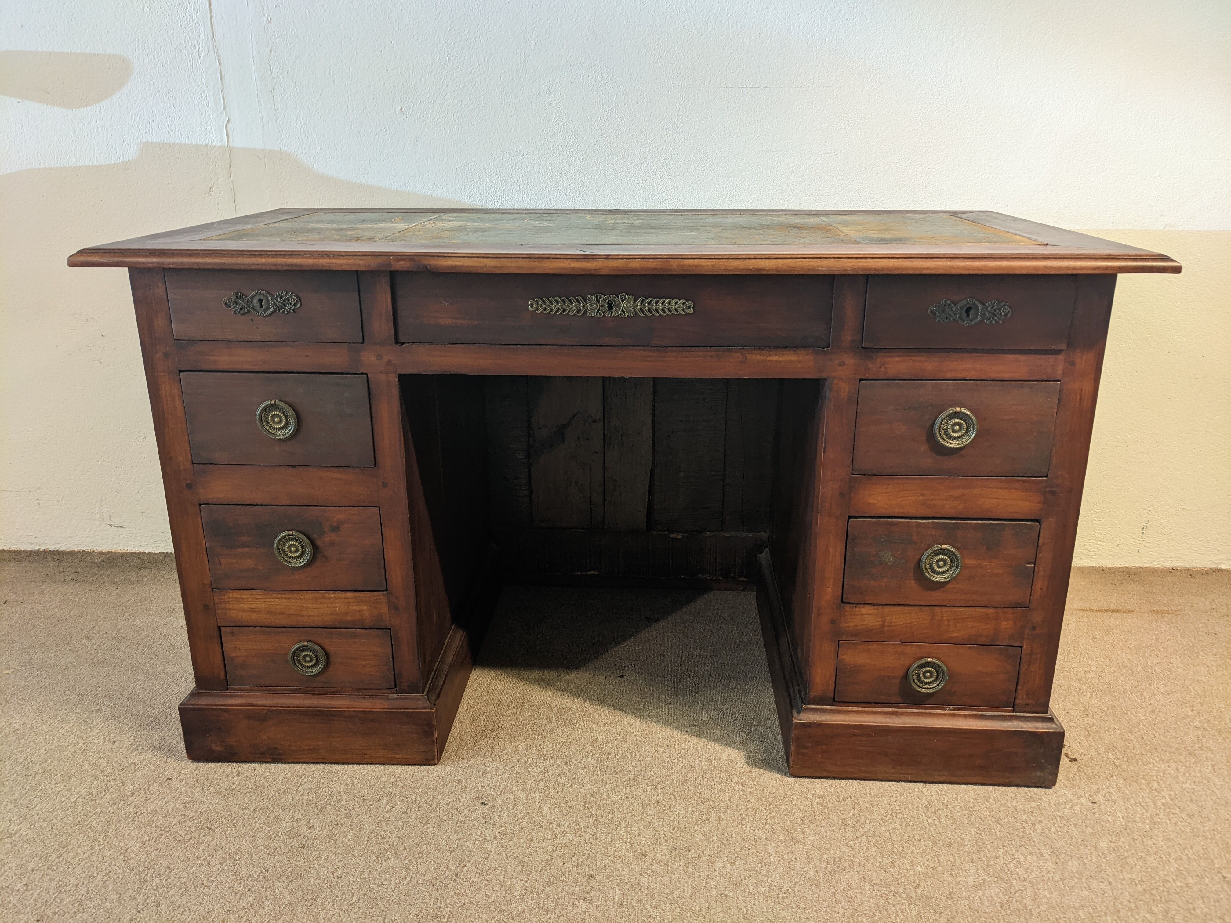 Old desk leather top
