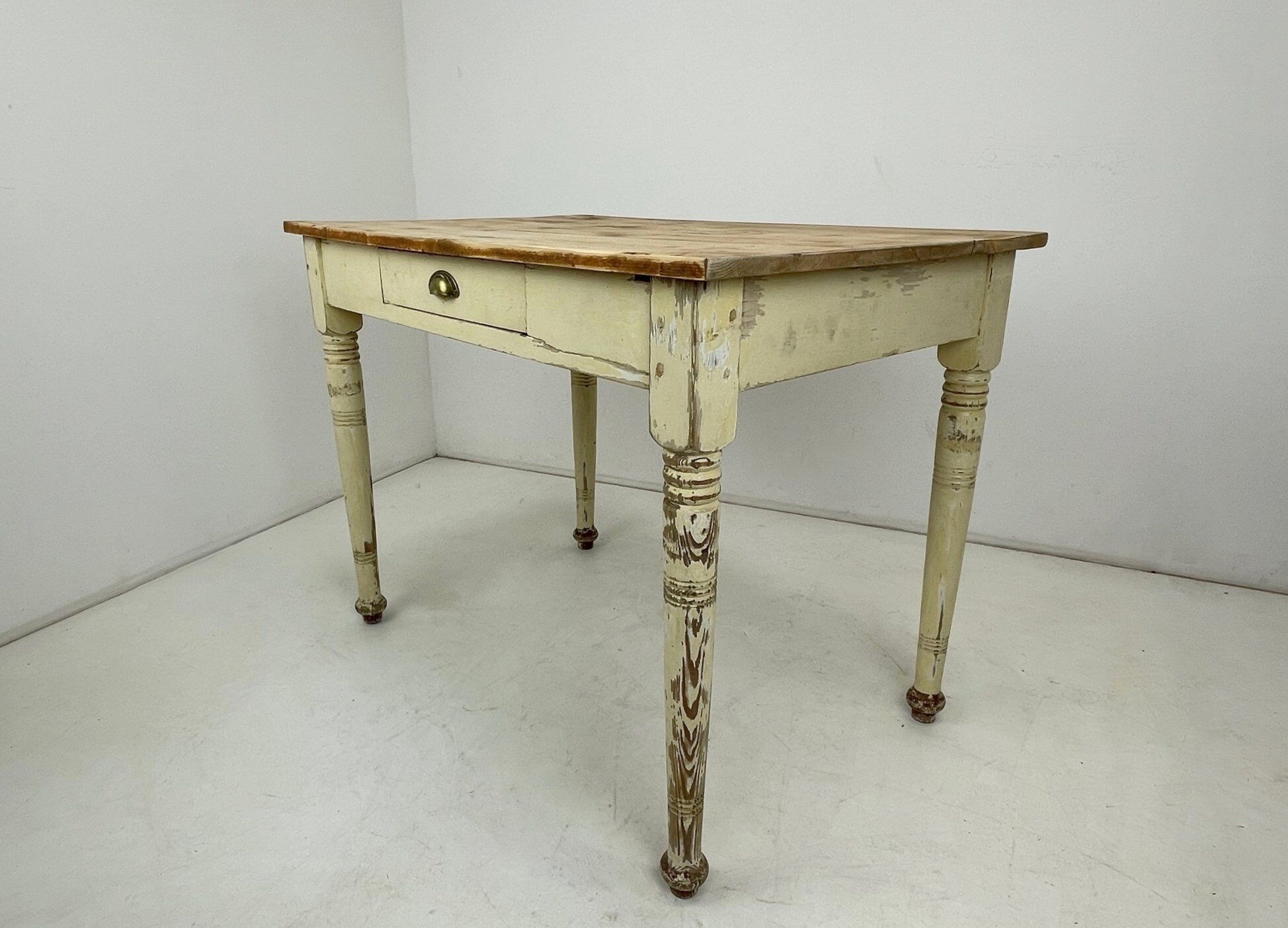 Early 20th century wooden work table or writing desk with original patina