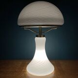 Large classic swirling Murano glass mushroom table lamp, Italy, 1970s