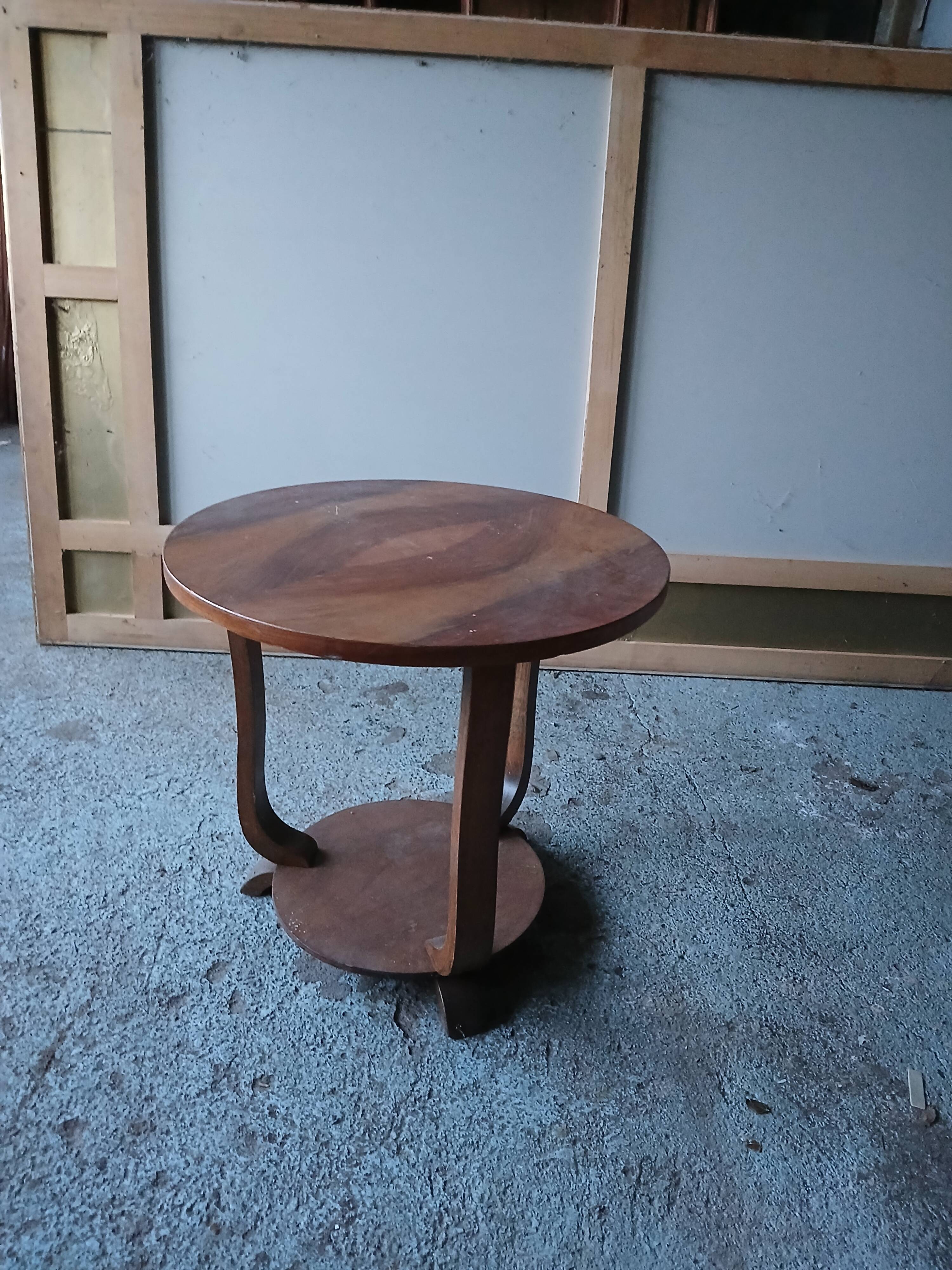 art deco wooden pedestal table