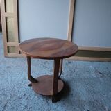 art deco wooden pedestal table