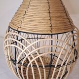 Wicker and rattan decorative vase – modern ethnic style