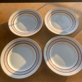 Set of 4 flat plates vintage Francoise model