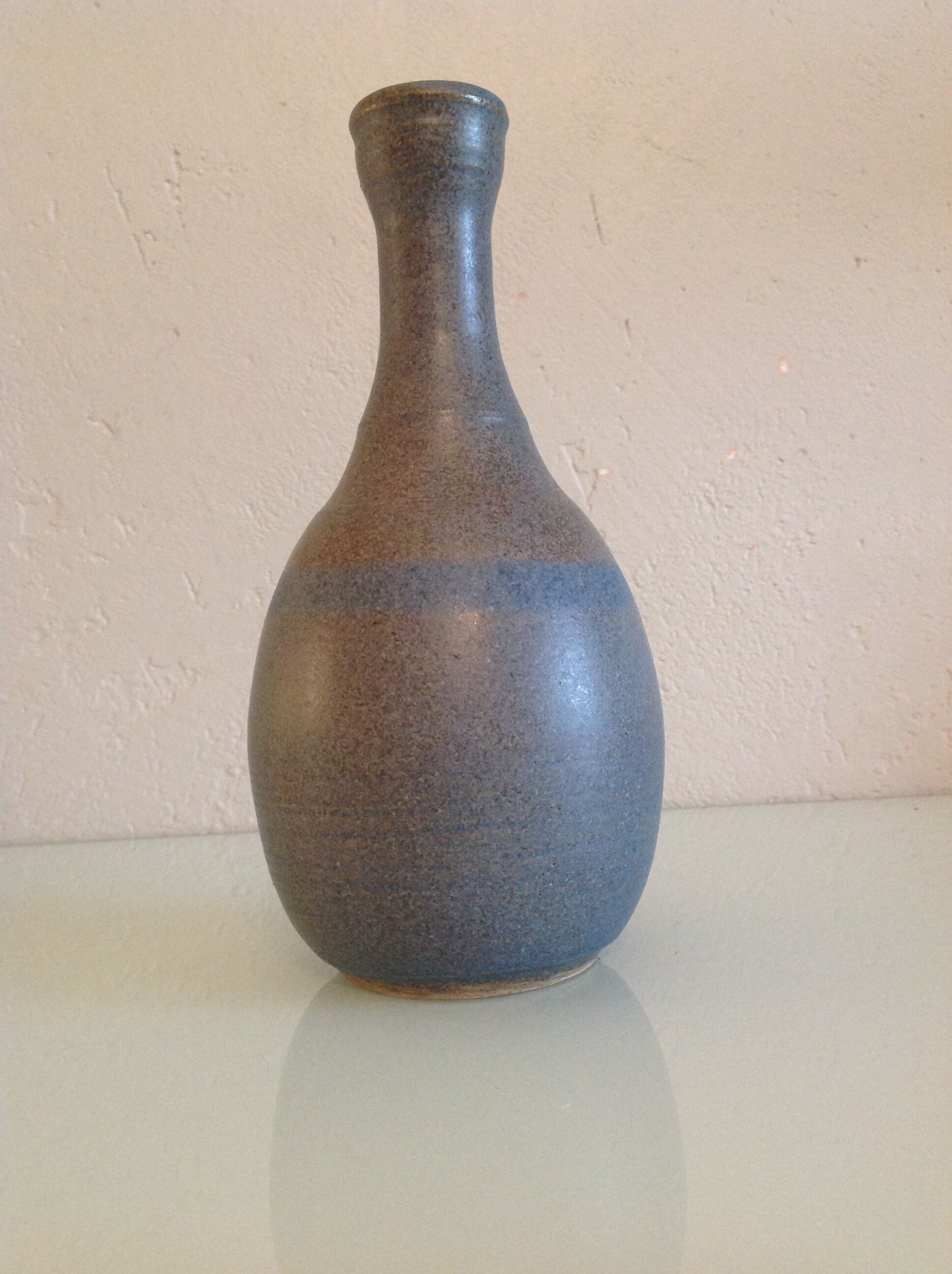 Soliflore vase in gray and blue ceramic by KHL vintage 60-70s