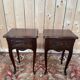 Pair of bedside tables – Louis XV style – Solid oak – Brass