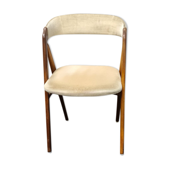 Fauteuil en teck velours vintage