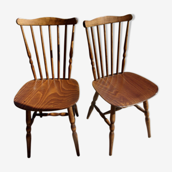 2 chairs bauman 1960 style western bistro