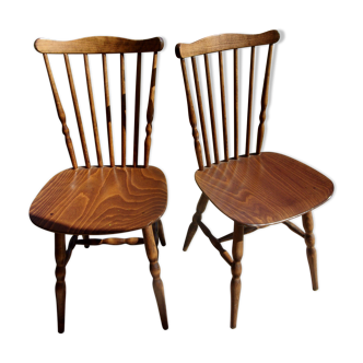2 chairs bauman 1960 style western bistro