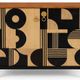 An Art Deco buffet in beige and black beech wood – 2 doors
